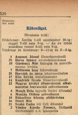 Telefonkönyv 1917 