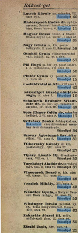 Telefonkönyv 1943